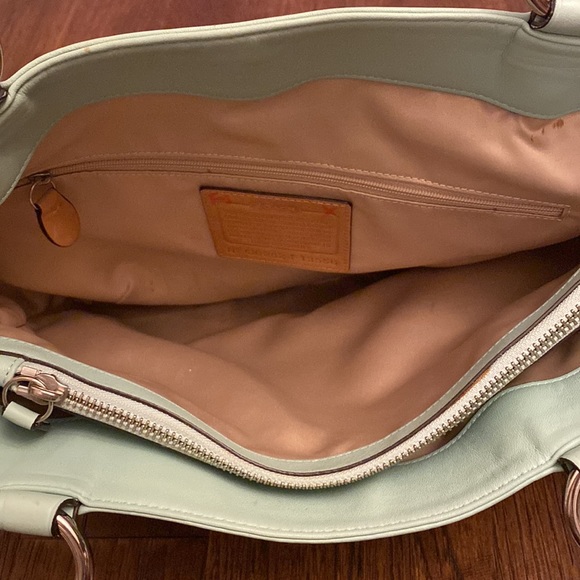 Coach Bag Mint Green with Scarf Detail - Picture 5 of 6